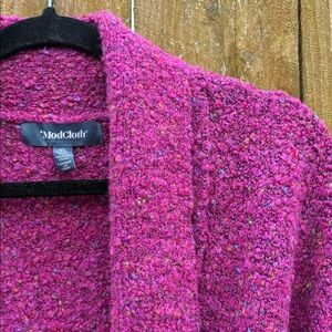 ModCloth. Cozy Pink speckled Knit Cardigan sweater coat super cozy soft